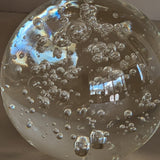 Large Vintage Handblown Bubble Glass Paperweight