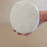 Extra Large Vintage Chalkware Aspirin Sculpture Paperweight