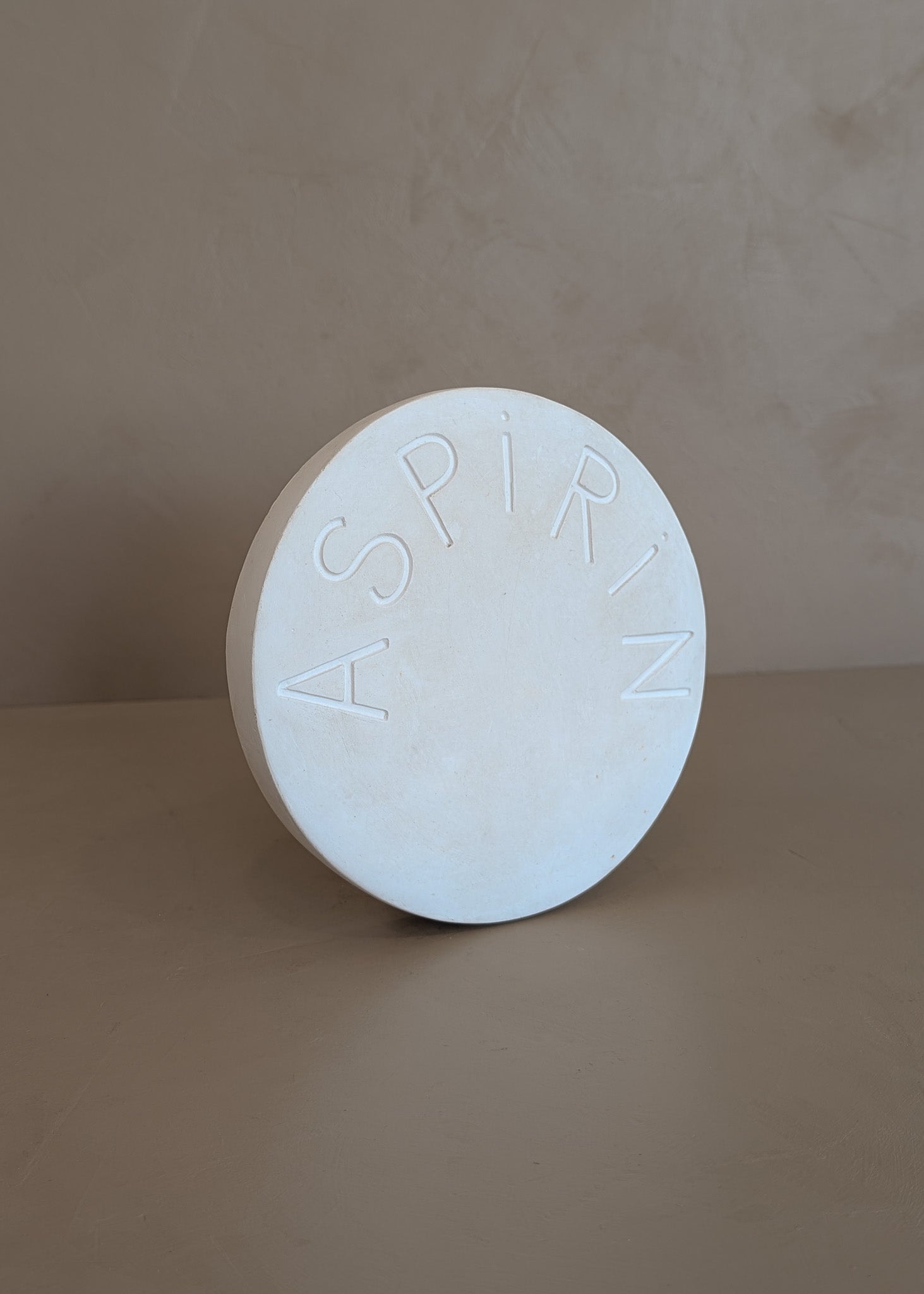Extra Large Vintage Chalkware Aspirin Sculpture Paperweight