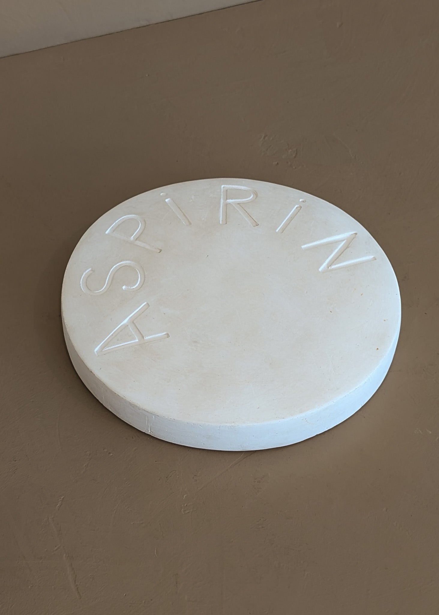 Extra Large Vintage Chalkware Aspirin Sculpture Paperweight