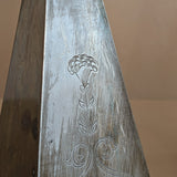 Pair of Antique European Handcrafted Art Nouveau Brass and Silver-Plated Candleholders with Etched Floral Detailing