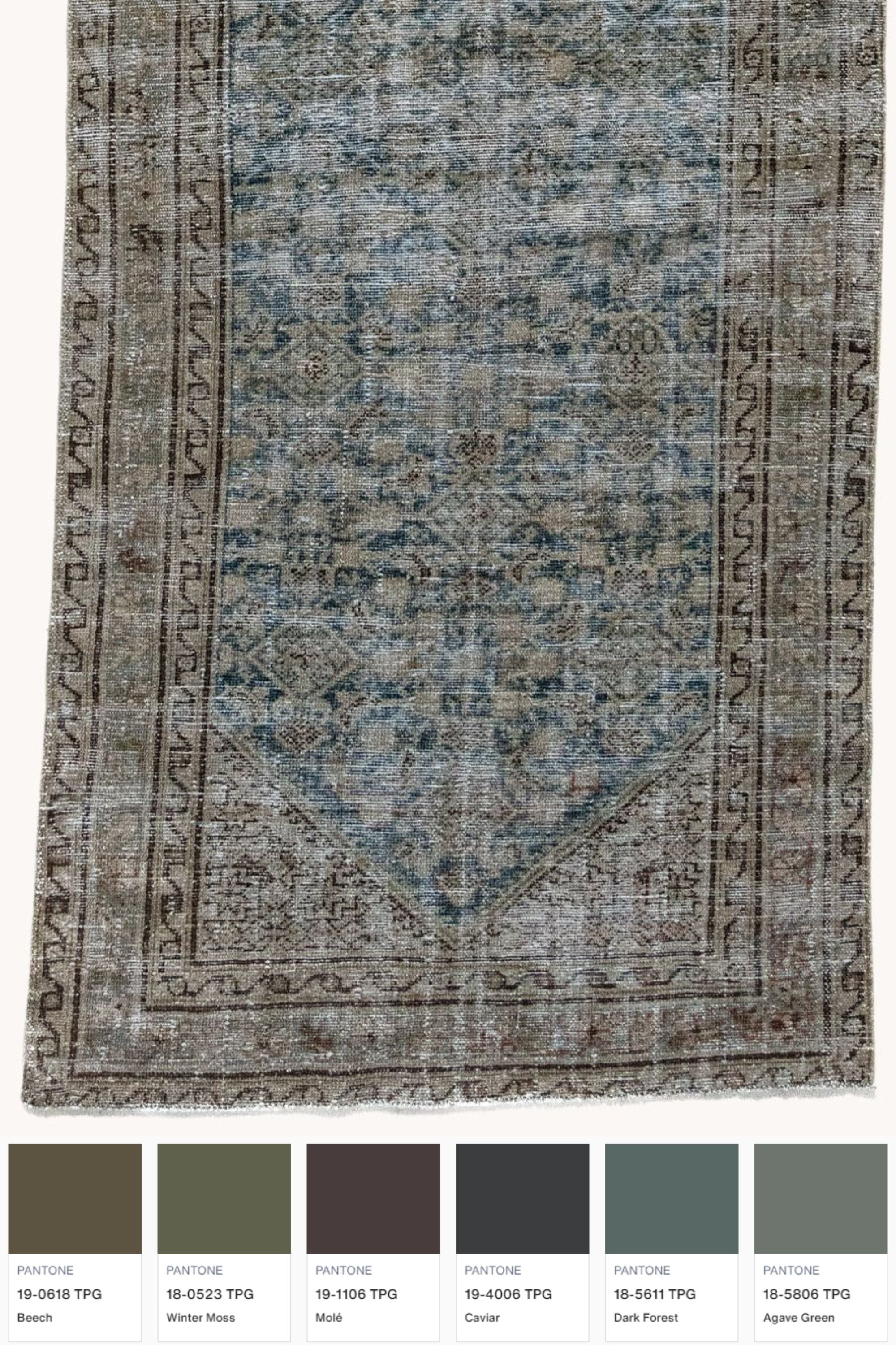 District Loom 1920s Antique Persian Malayer Runner Rug 3'5" x 11'