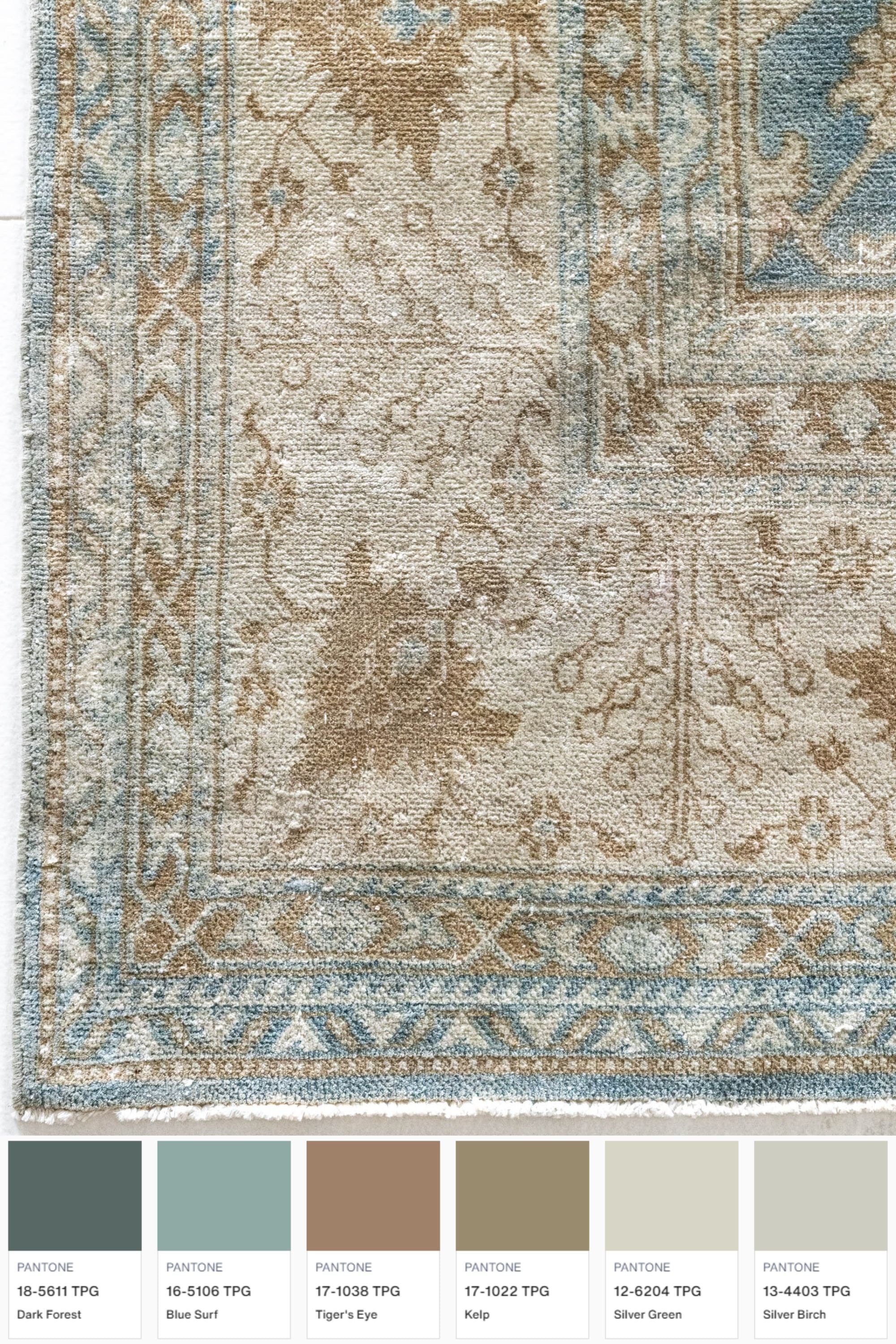 District Loom 1920s Antique Indian Agra Area Rug 9'7" x 16'4"