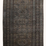 District Loom 1940s Vintage Uzbekistan Bokhara Scatter Rug 3'10" x 5'10"