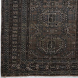 District Loom 1940s Vintage Uzbekistan Bokhara Scatter Rug 3'10" x 5'10"