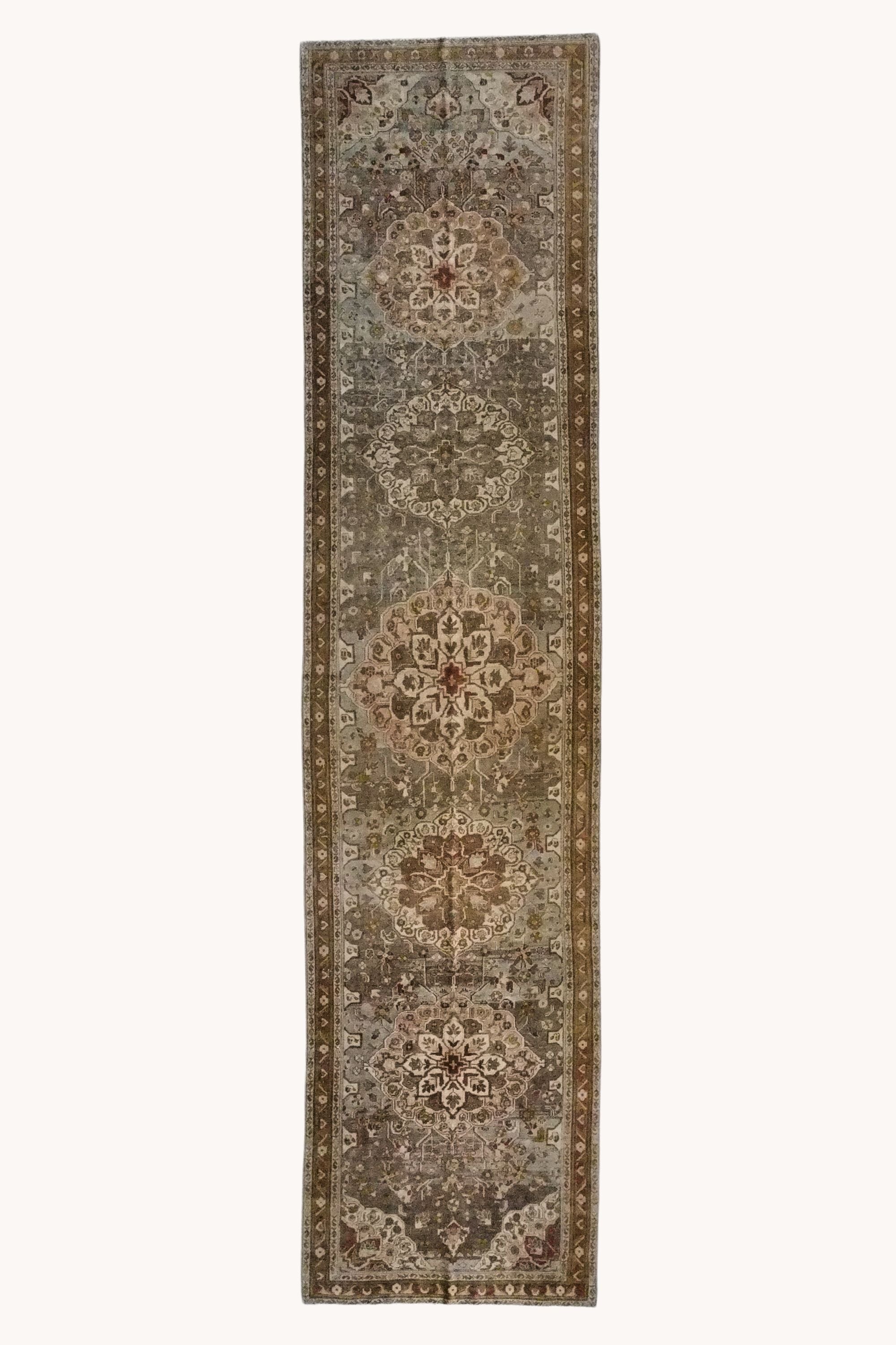District Loom 1940s Vintage Persian Malayer Runner Rug 3'10" x 16'4"