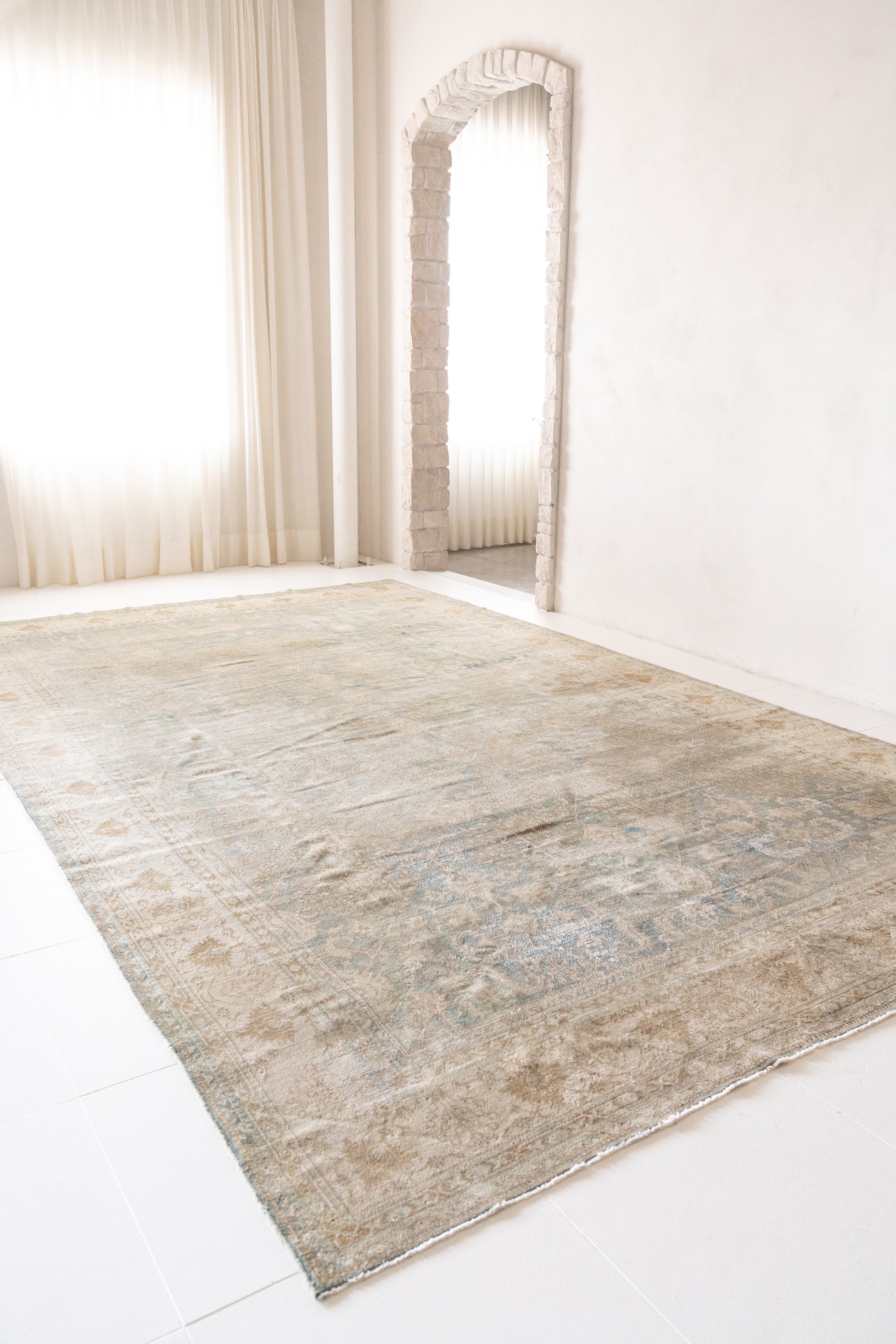 District Loom 1920s Antique Indian Agra Area Rug 9'7" x 16'4"