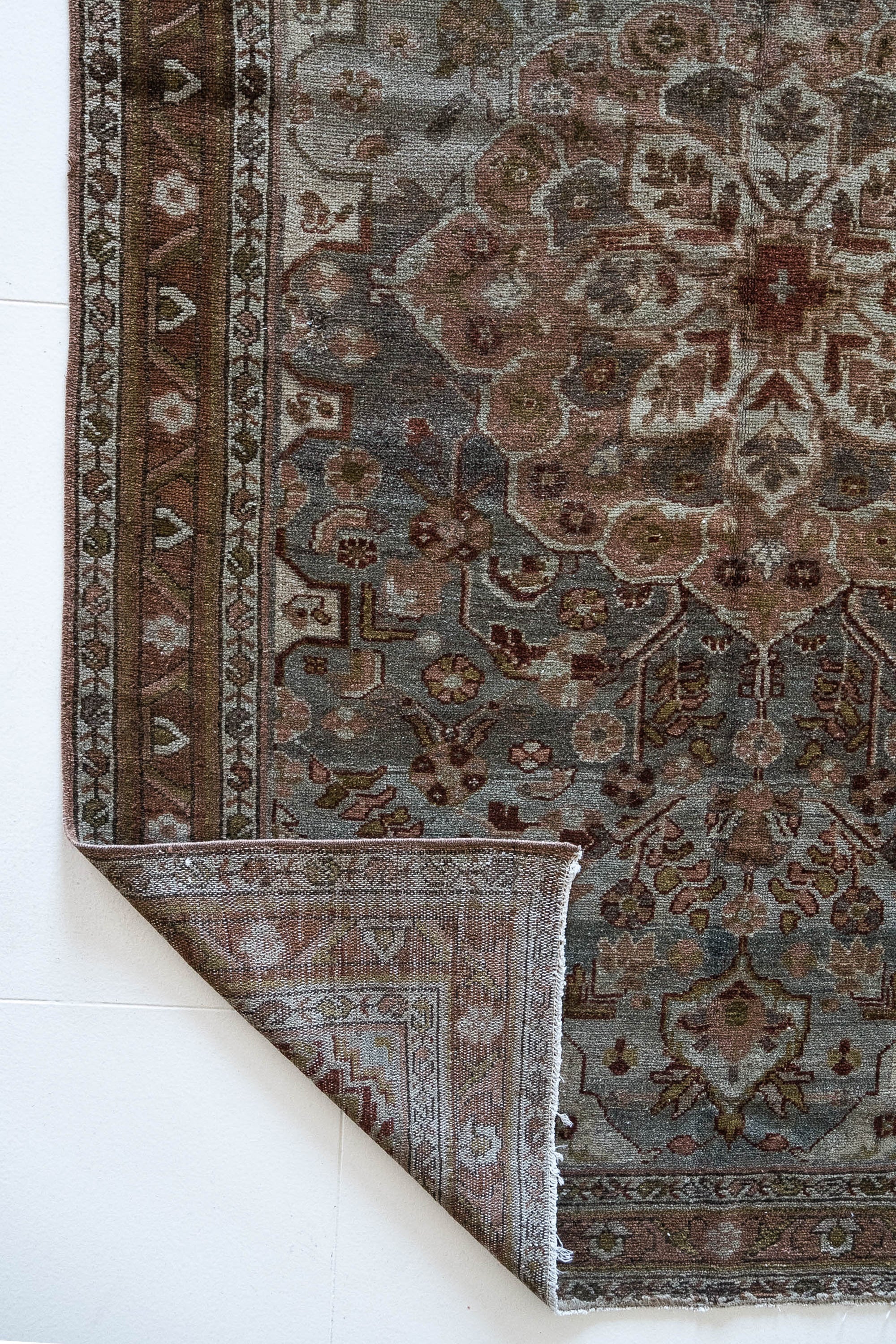 District Loom 1940s Vintage Persian Malayer Runner Rug 3'10" x 16'4"