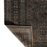 District Loom 1940s Vintage Uzbekistan Bokhara Scatter Rug 3'10" x 5'10"