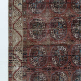 District Loom 1920s Antique Uzbekistan Bokhara Scatter Rug 3'8" x 6'11"