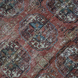 District Loom 1920s Antique Uzbekistan Bokhara Scatter Rug 3'8" x 6'11"