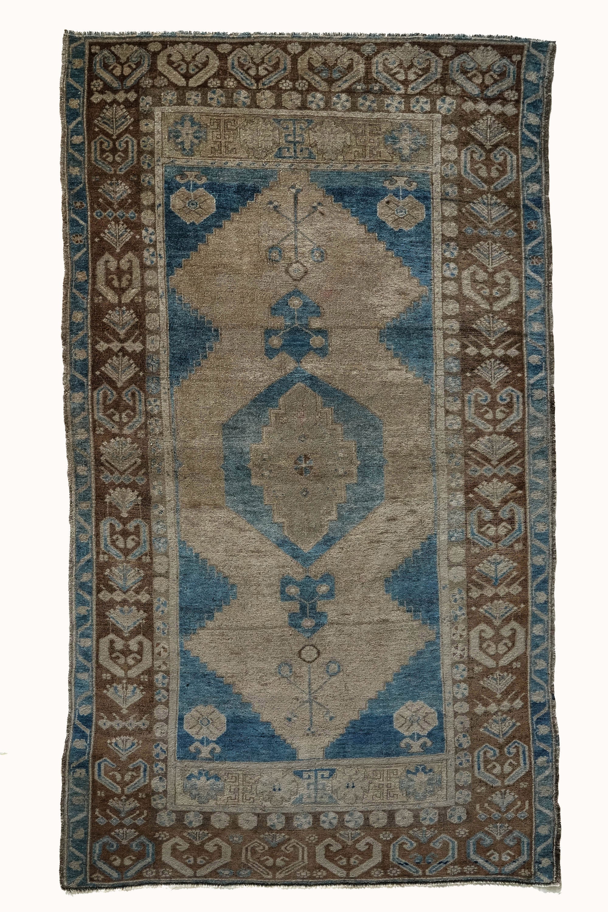 District Loom 1940s Vintage Turkish Kars Scatter Rug 4'8" x 7'10"