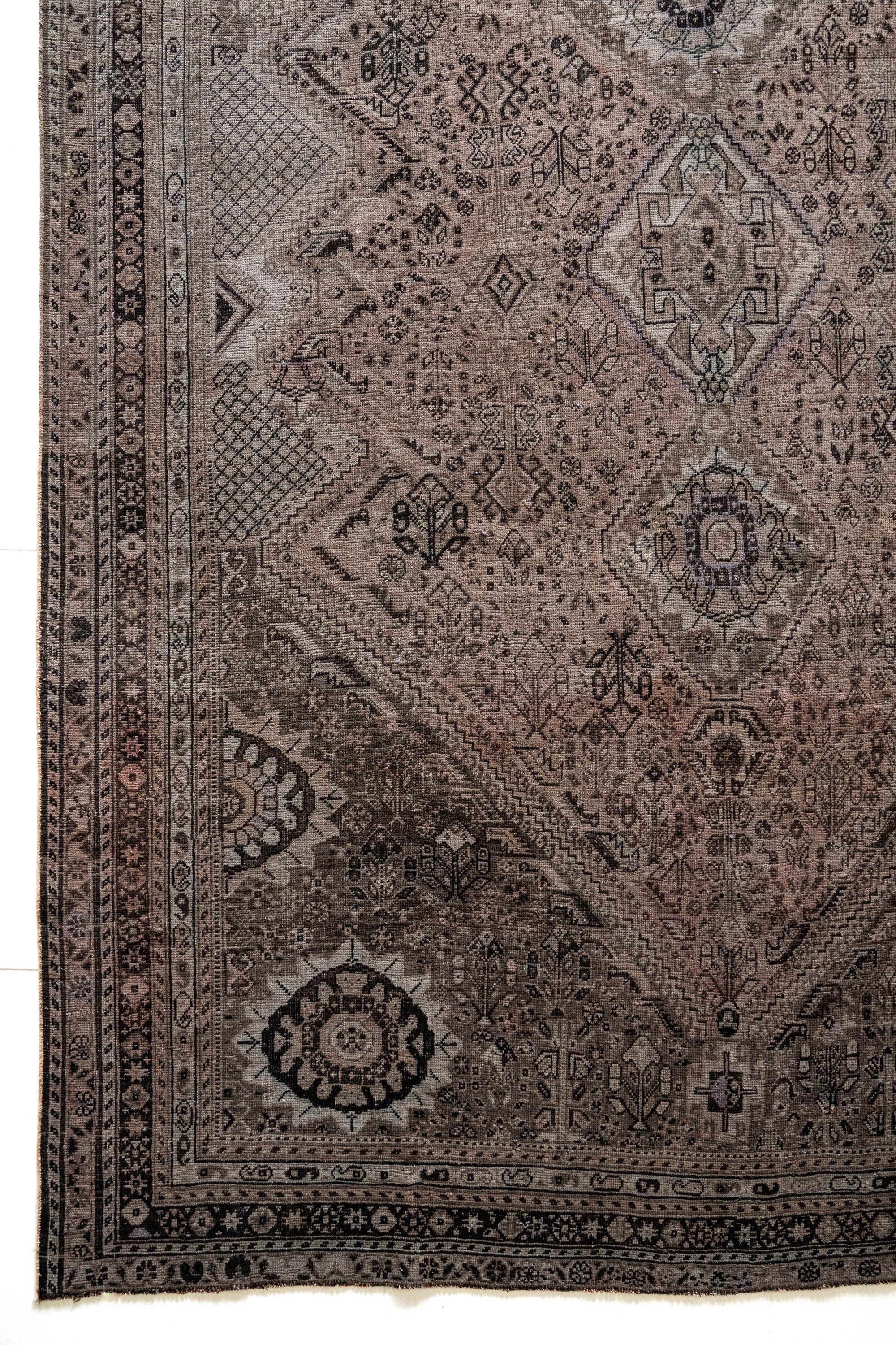 District Loom 1940s Vintage Persian Shiraz Area Rug 6'11" x 10'2"