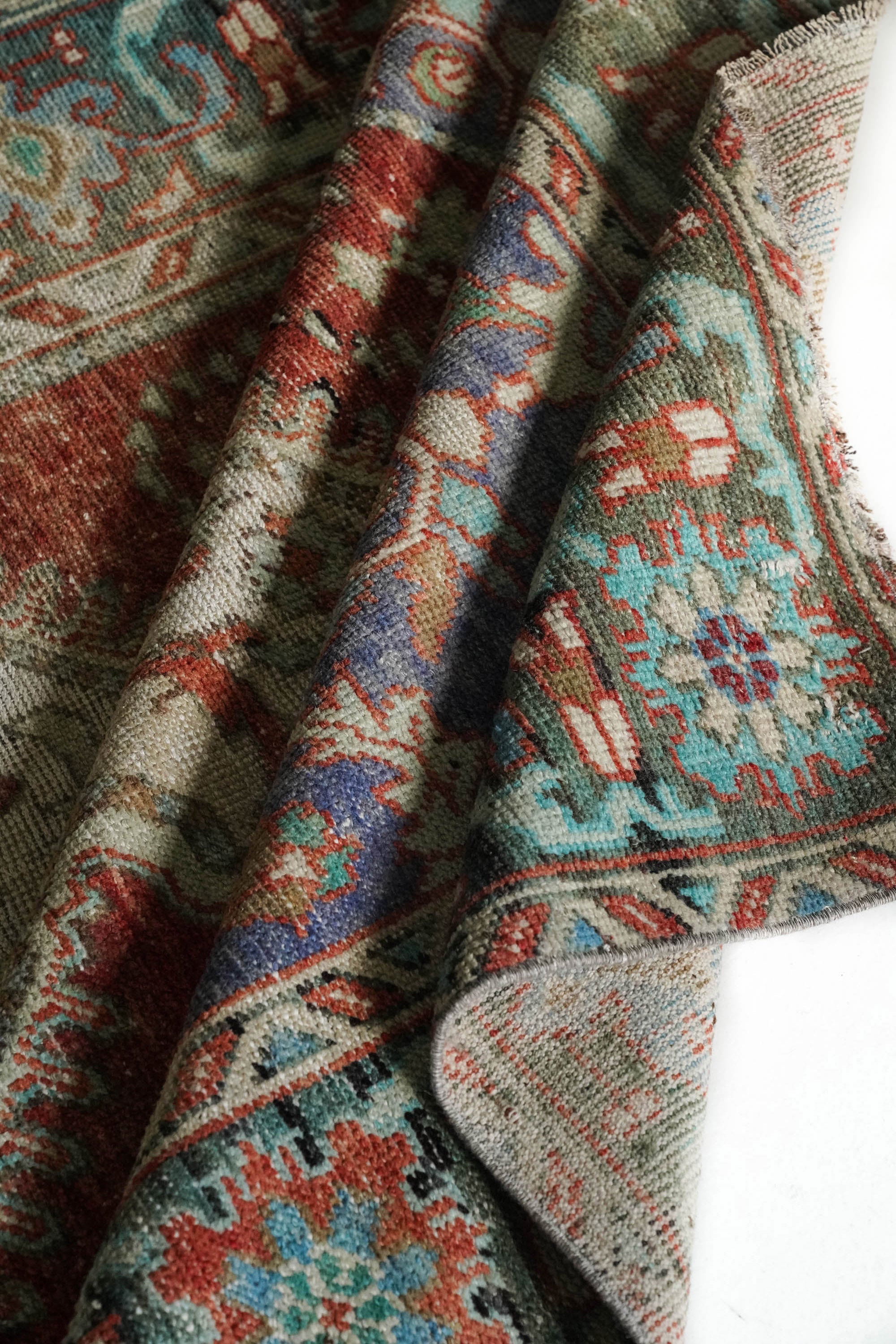 District Loom 1950s Vintage Turkish Anatolian Scatter Rug 5'3" x 8'3"