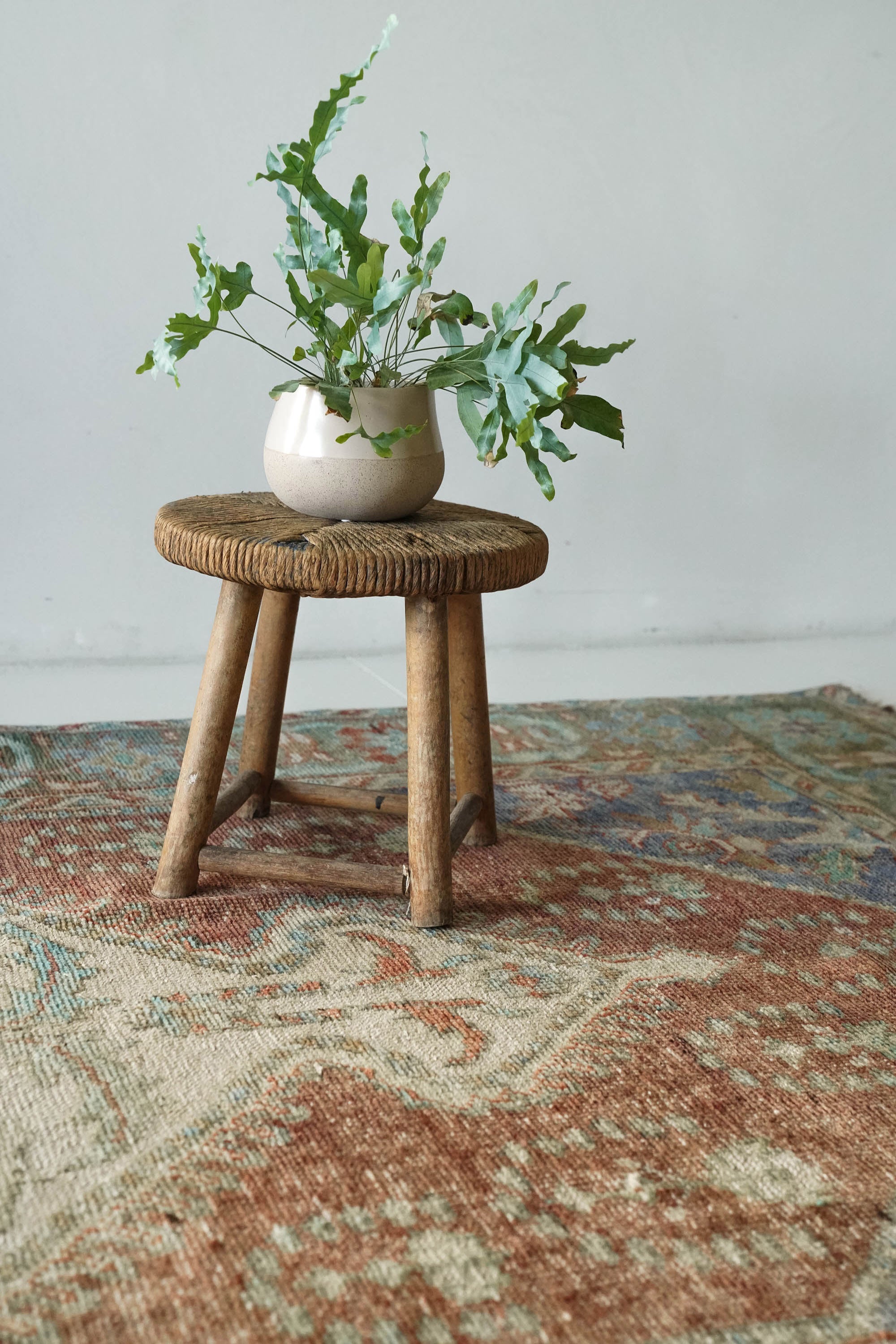 District Loom 1950s Vintage Turkish Anatolian Scatter Rug 5'3" x 8'3"