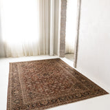 District Loom 1930s Vintage Persian Mahal Area Rug 7'7" x 10'4"