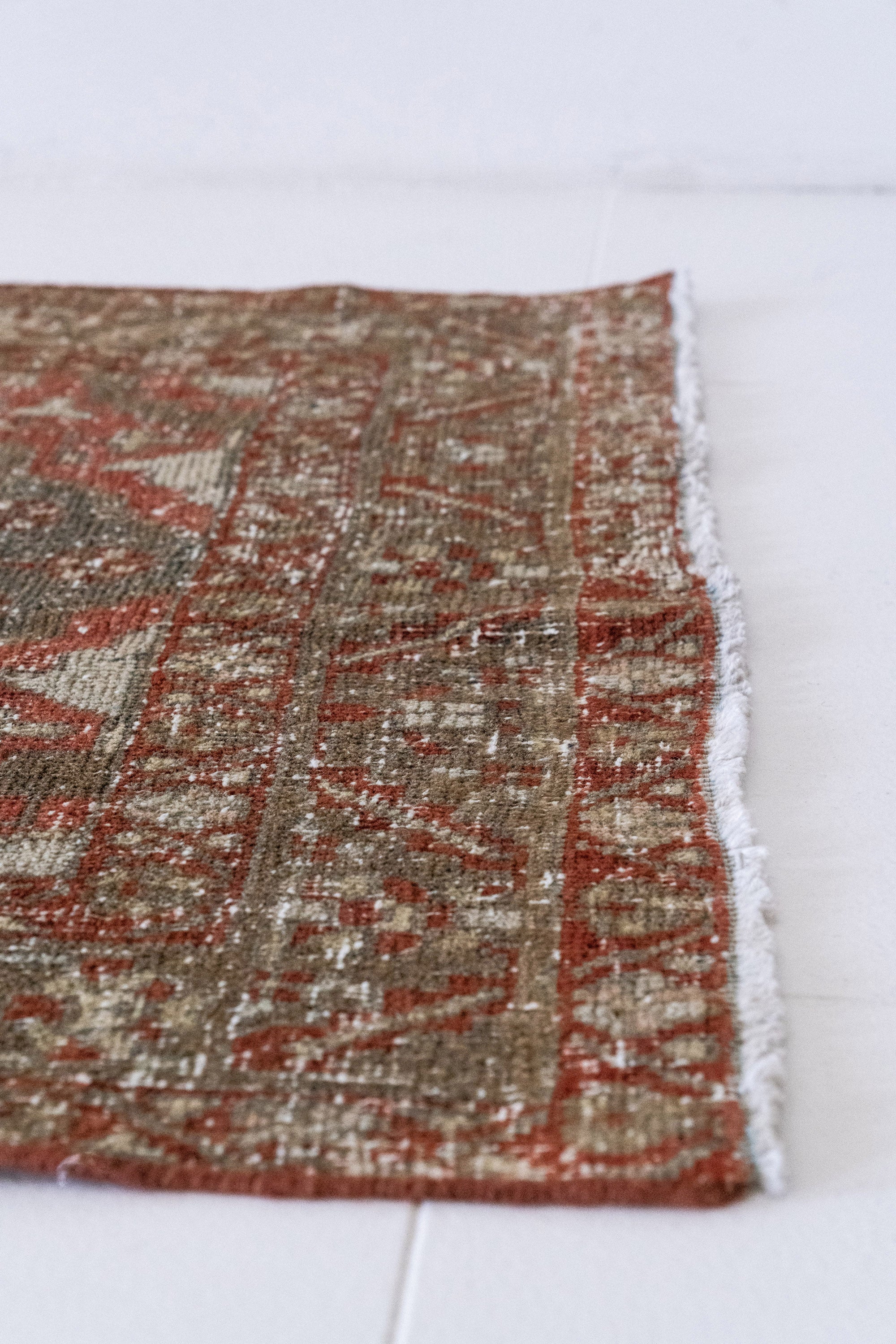 District Loom 1930s Vintage Persian Heriz Karaja Runner Rug 2'10" x 14'8"