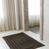 District Loom 1940s Vintage Uzbekistan Bokhara Scatter Rug 3'10" x 5'10"