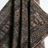 District Loom 1940s Vintage Uzbekistan Bokhara Scatter Rug 3'10" x 5'10"