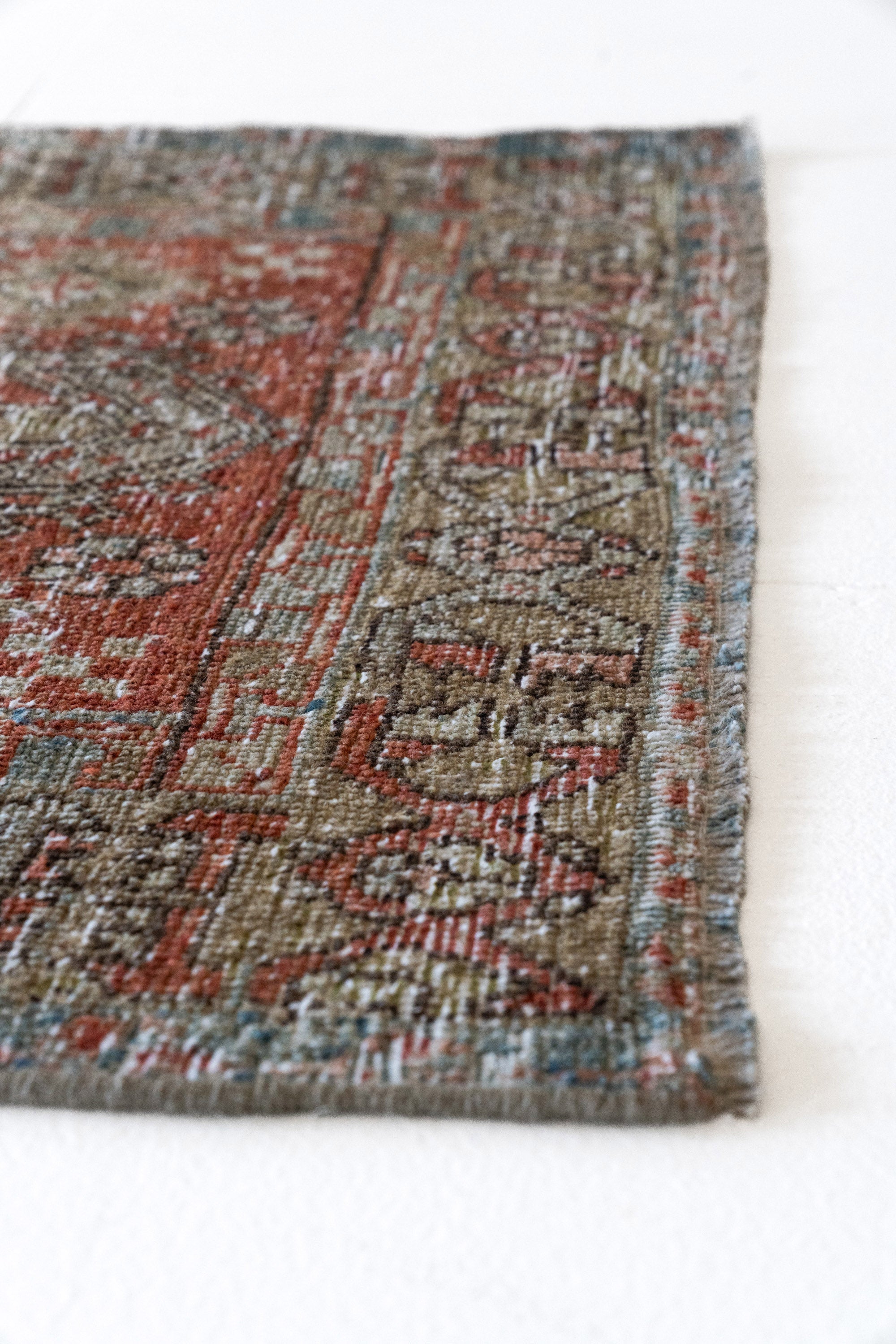 District Loom 1940s Vintage Persian Heriz Karaja Runner Rug 2'9" x 11'1"