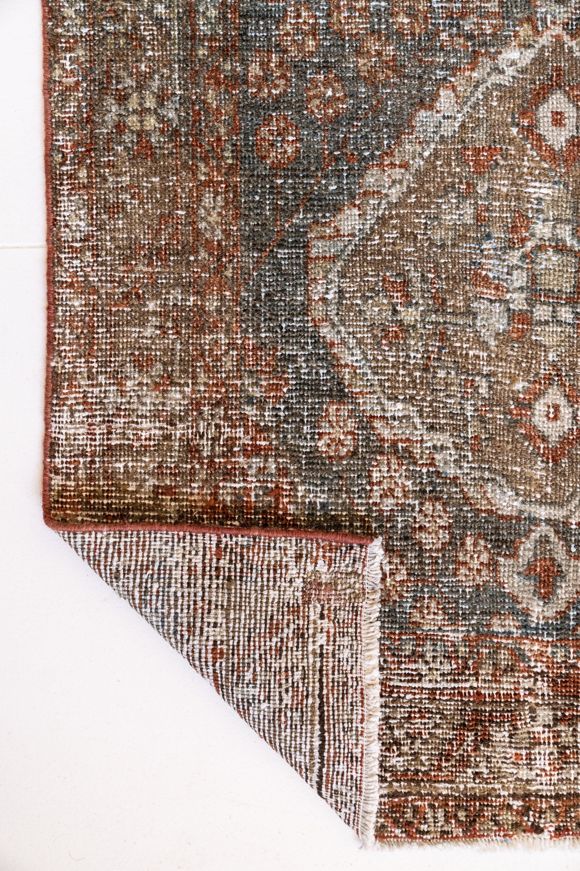 District Loom 1930s Vintage Persian Heriz Karaja Runner Rug 2'10" x 14'8"