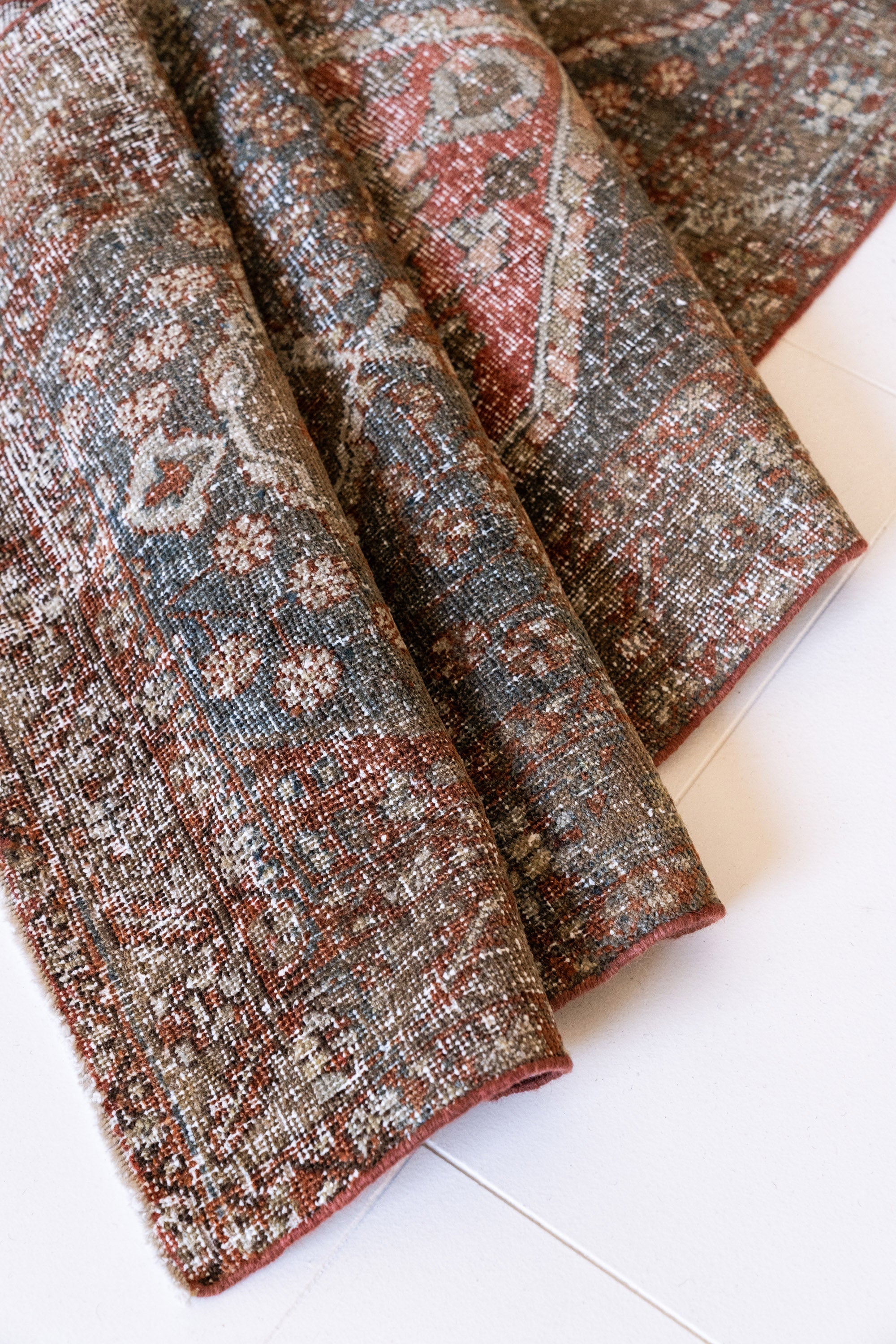 District Loom 1930s Vintage Persian Heriz Karaja Runner Rug 2'10" x 14'8"