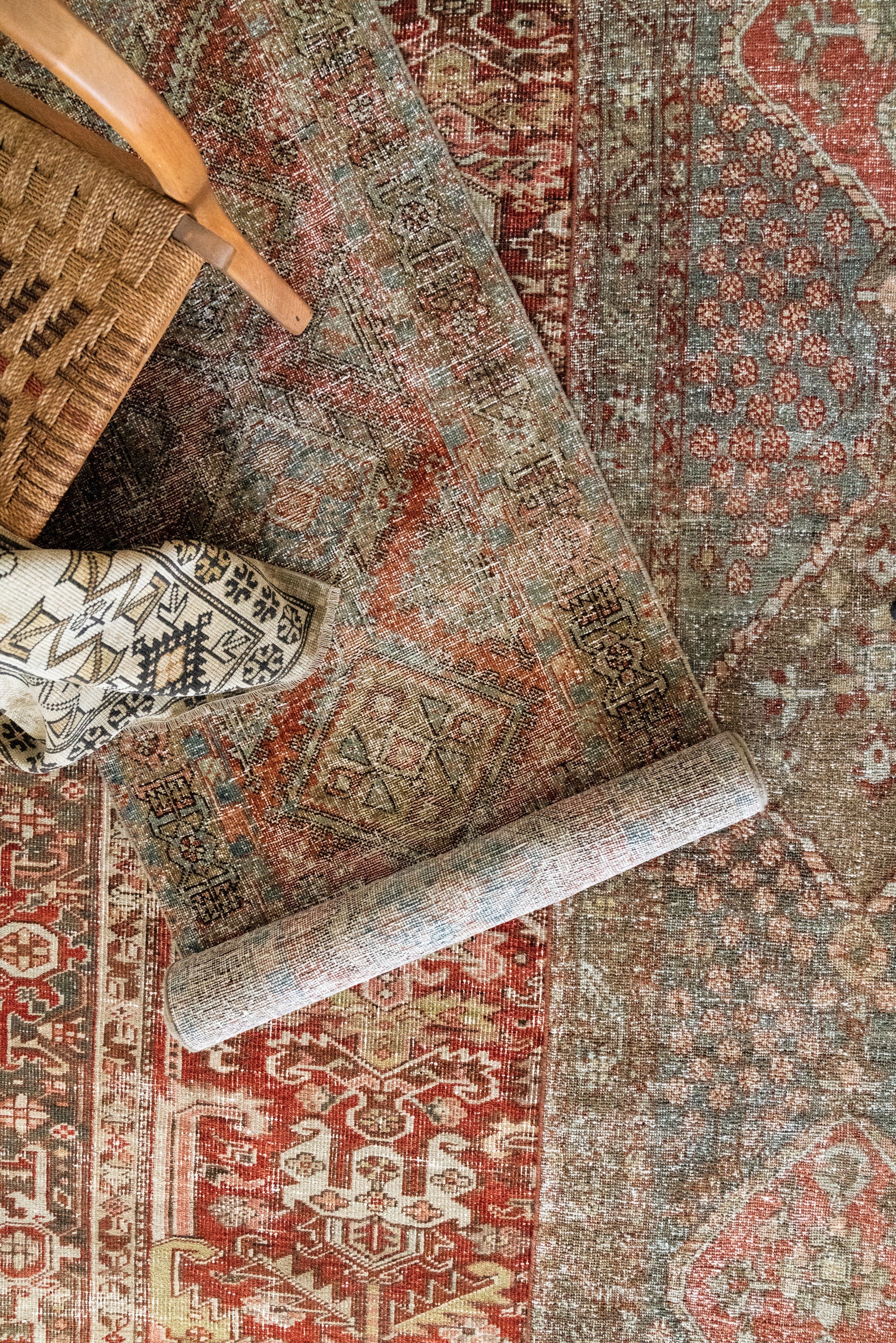 District Loom 1930s Vintage Persian Heriz Karaja Runner Rug 2'10" x 14'8"