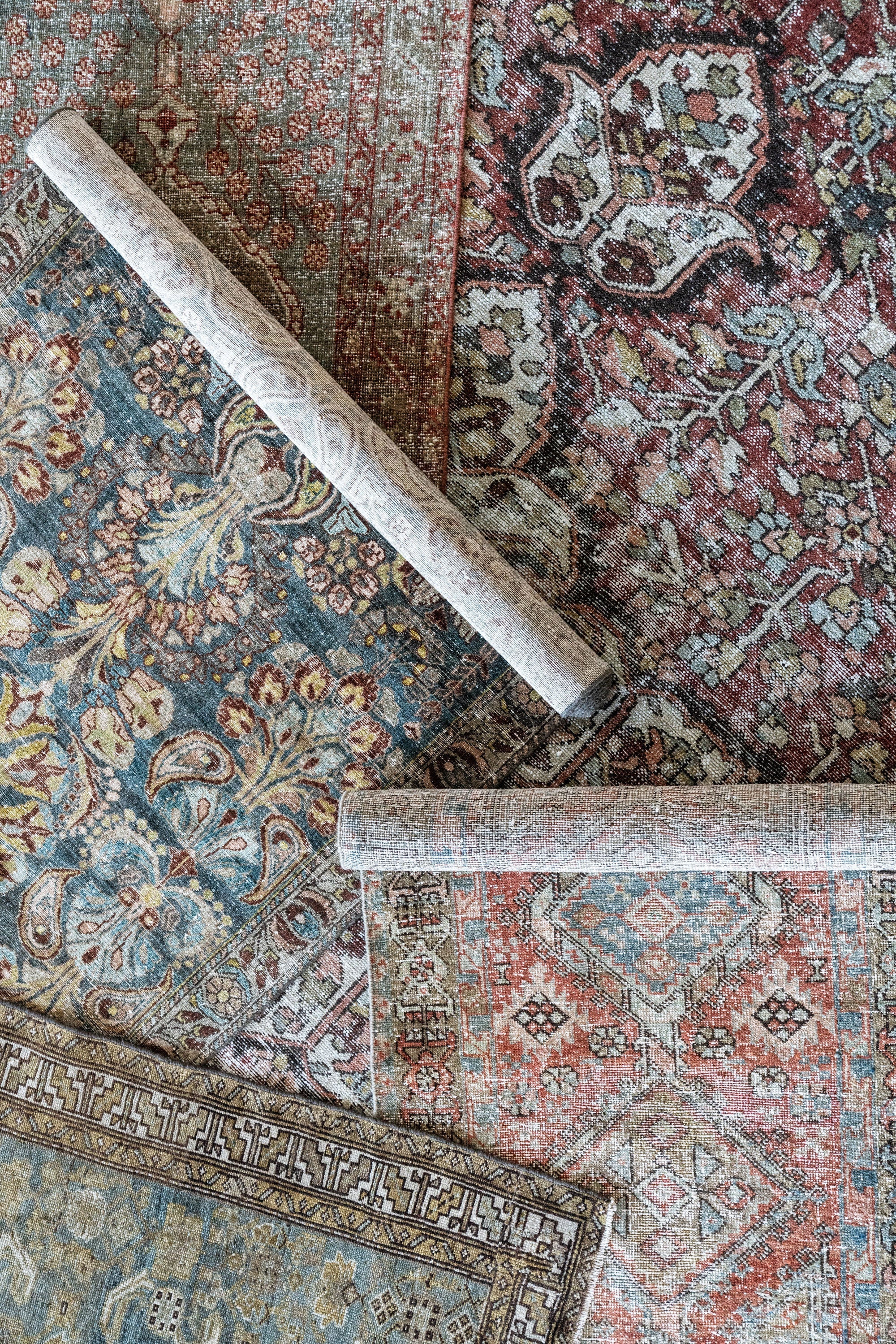 District Loom 1930s Vintage Persian Heriz Karaja Runner Rug 2'10" x 14'8"