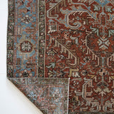 District Loom 1940s Vintage Persian Heriz Area Rug 6'4" x 9'3"