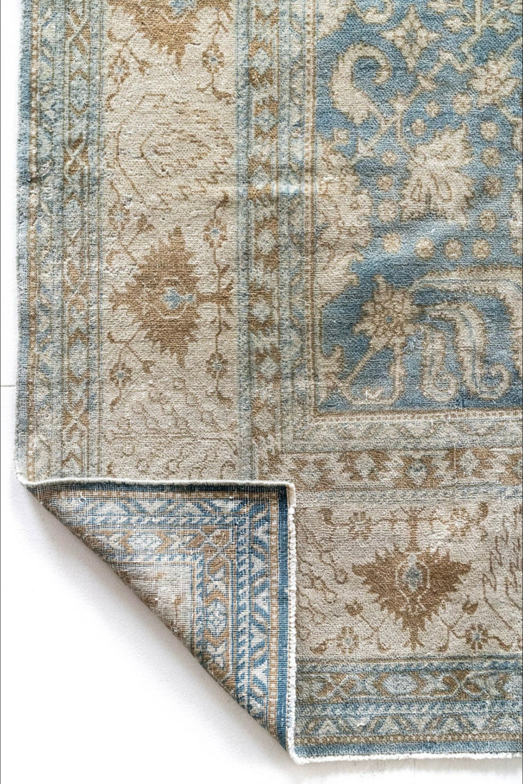 District Loom 1920s Antique Indian Agra Area Rug 9'7" x 16'4"