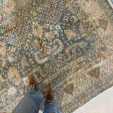 District Loom 1920s Antique Indian Agra Area Rug 9'7" x 16'4"