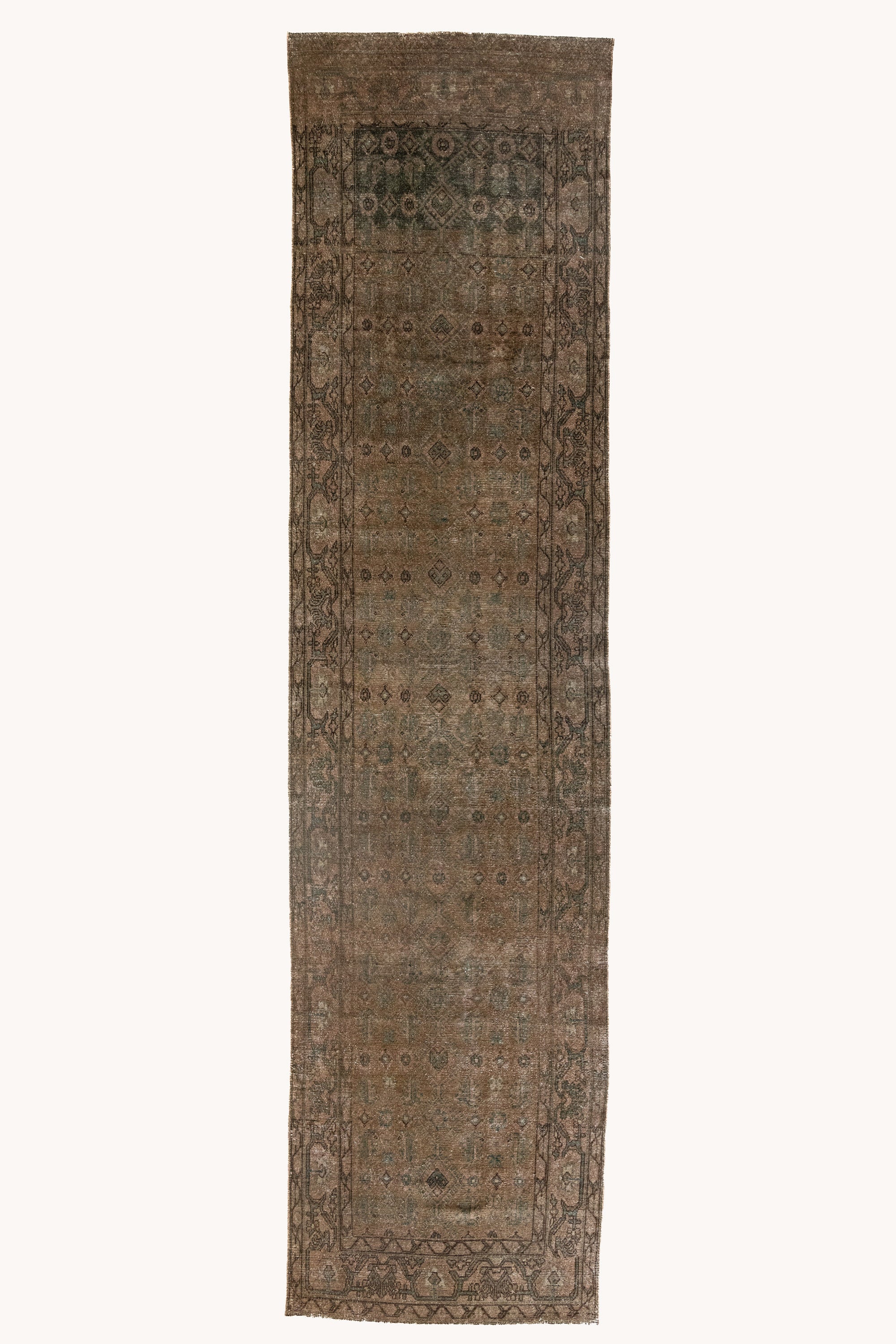 District Loom 1940s Vintage Persian Malayer Runner Rug 3'3" x 12'8"