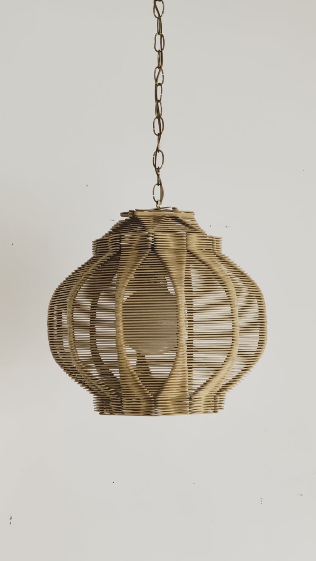 Vintage Geometric Tramp Art Popsicle Swag Pendant with Dimmer