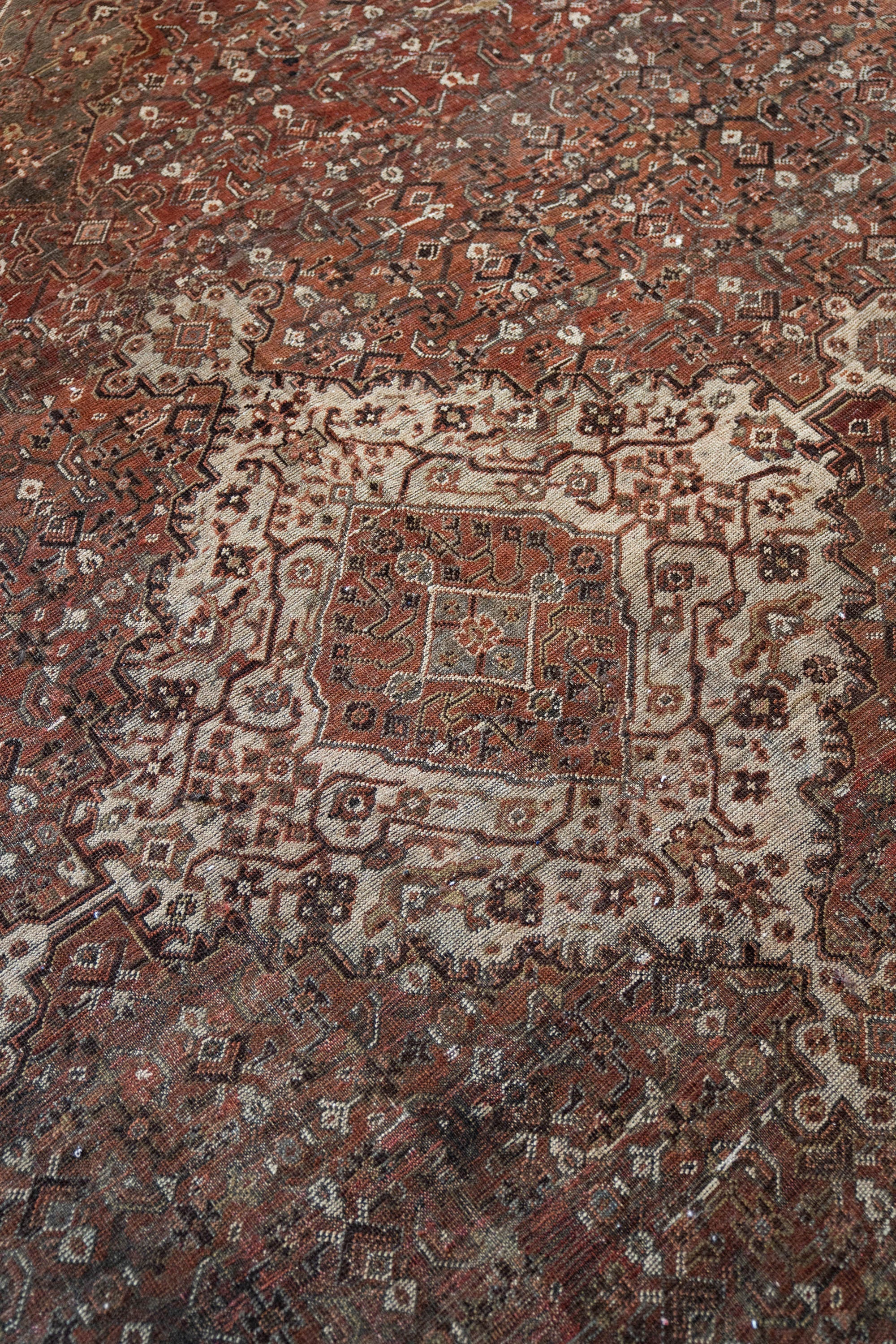 District Loom 1910s Antique Persian Shiraz Area Rug 10'11" x 16'8"