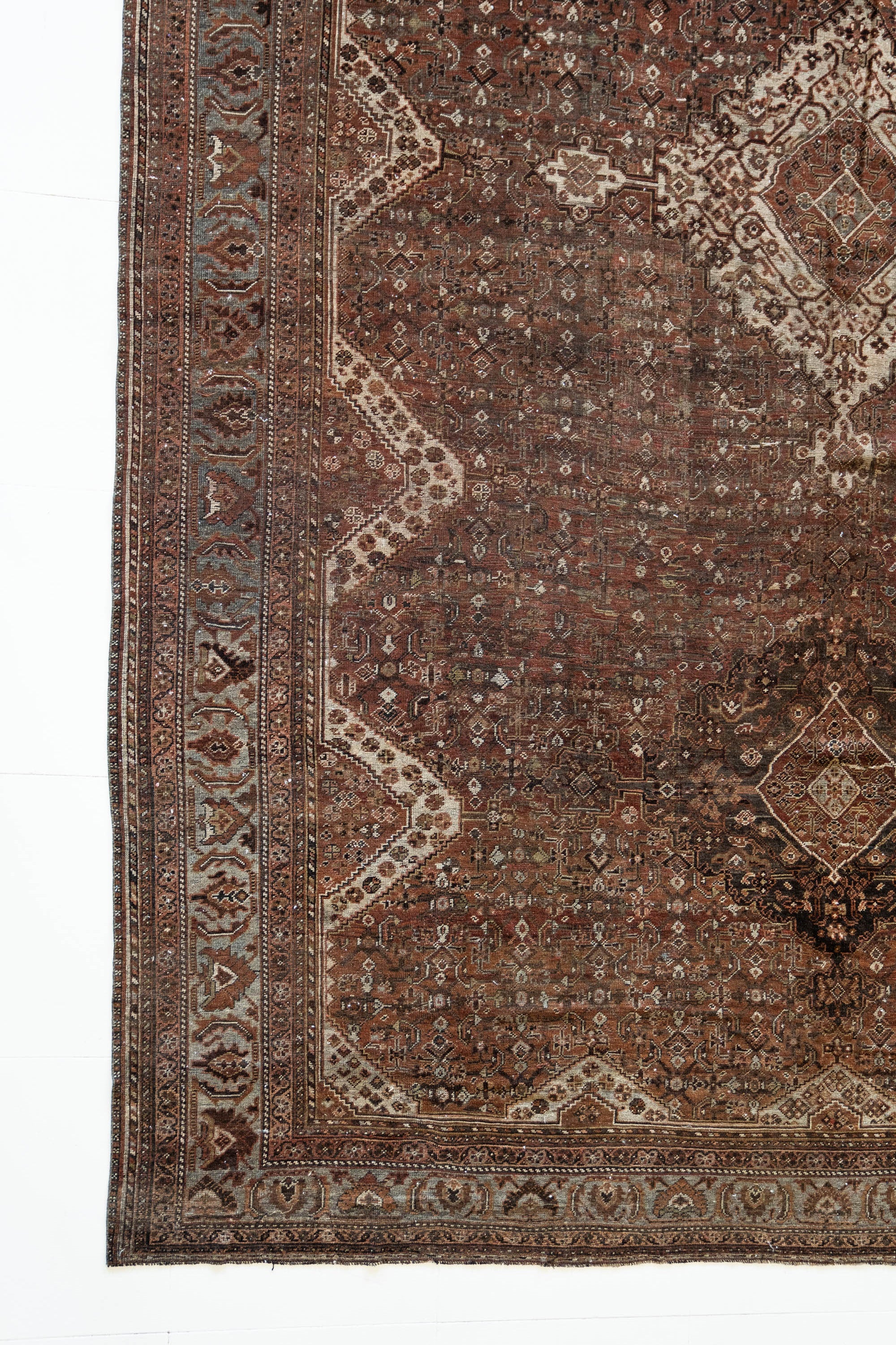 District Loom 1910s Antique Persian Shiraz Area Rug 10'11" x 16'8"